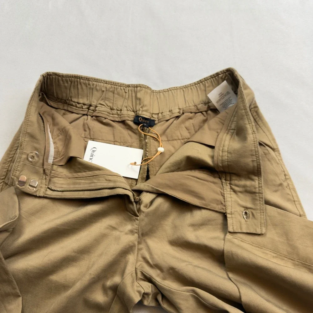 Quince Drapey Twill Tapered Trouser Baywood Tan Brown LB52279-DKBIZ01 Size 4 NWT